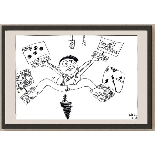 Ali Kaan Cin 43x30cm Orijinal Karikatür BOD01497