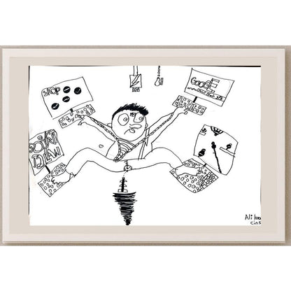 Ali Kaan Cin 43x30cm Orijinal Karikatür BOD01497