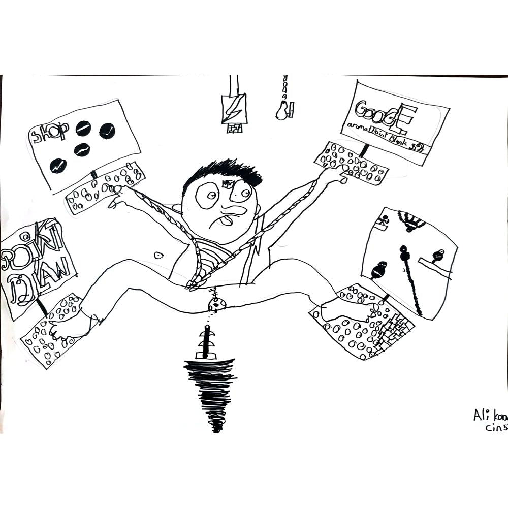 Ali Kaan Cin 43x30cm Orijinal Karikatür BOD01497