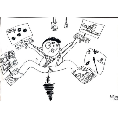 Ali Kaan Cin 43x30cm Orijinal Karikatür BOD01497