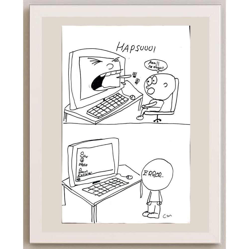 Can Üstek 43x30cm Orijinal Karikatür BOD01498