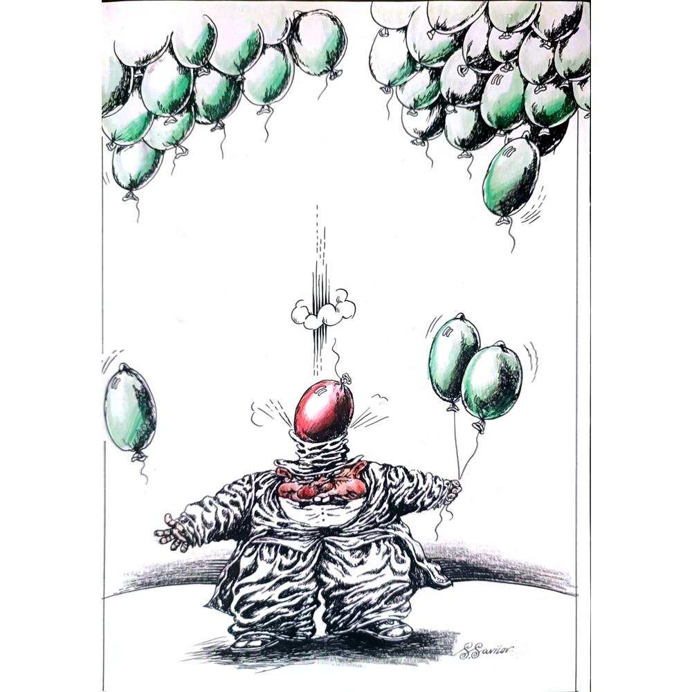 Sergey Savilov 29x21cm Orijinal Karikatür BOD01501