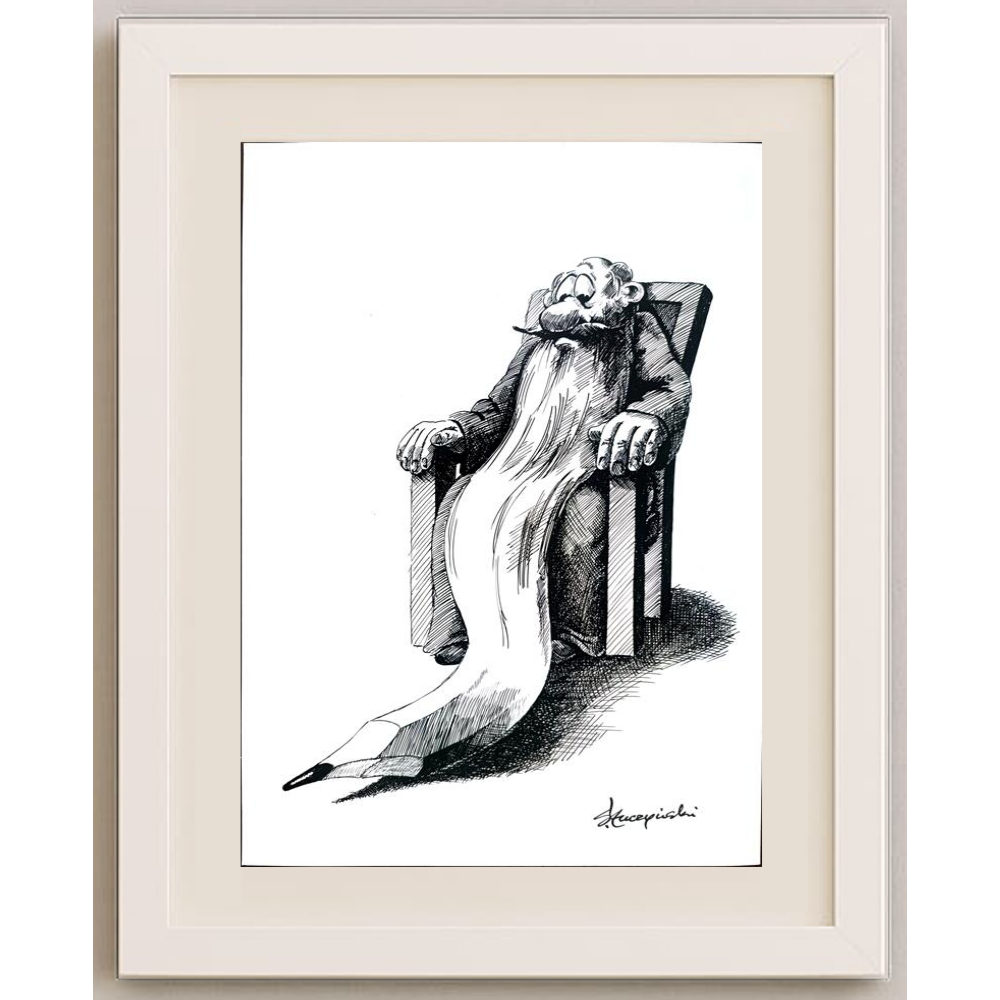 Slawomir Luczynski 29x21cm Orijinal Karikatür BOD01509