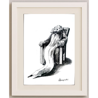 Slawomir Luczynski 29x21cm Orijinal Karikatür BOD01509