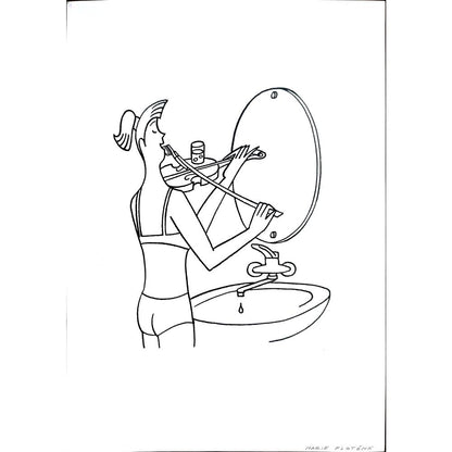 Marie Plotena 29x21cm Orijinal Karikatür BOD01512