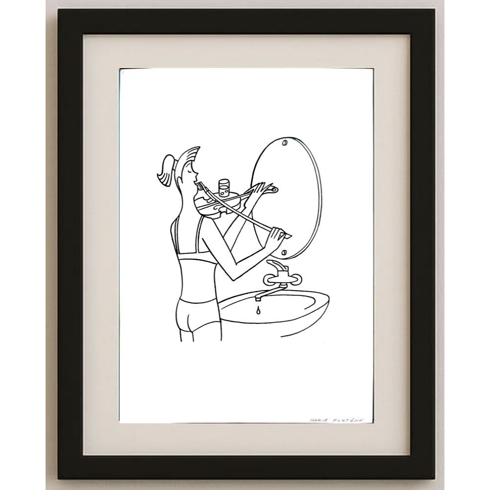 Marie Plotena 29x21cm Orijinal Karikatür BOD01512