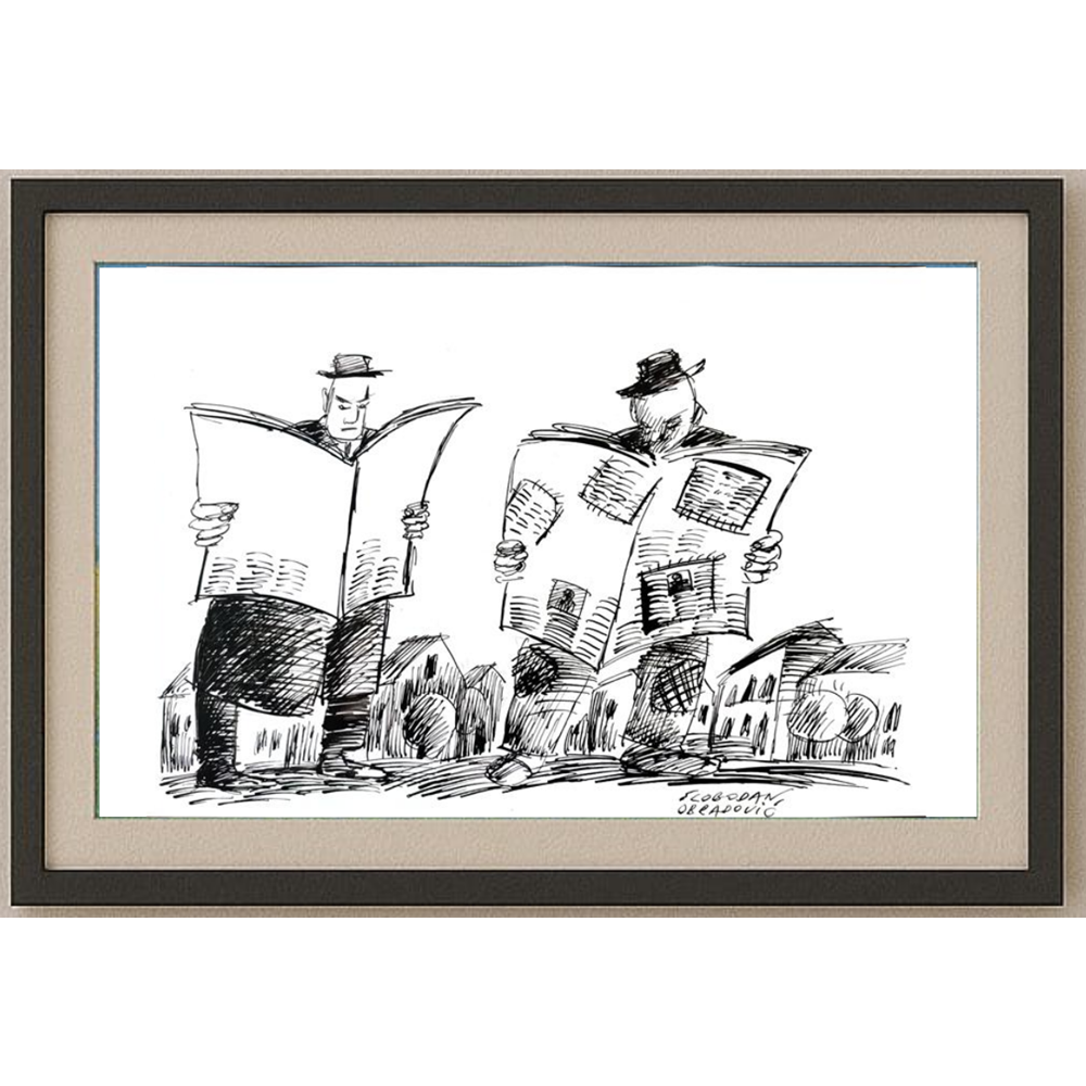 Slobodan Obradovic 29x21cm Orijinal Karikatür BOD01523