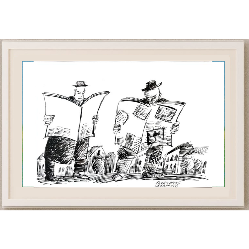 Slobodan Obradovic 29x21cm Orijinal Karikatür BOD01523