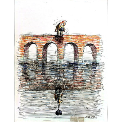 Viacheslav Bibishev 29x21cm Orijinal Karikatür BOD01529