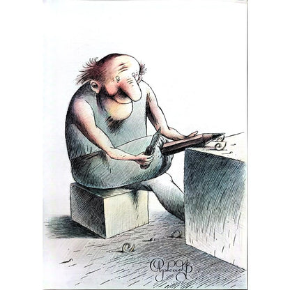Arkadi Saltykov 29x21cm Orijinal Karikatür BOD01530
