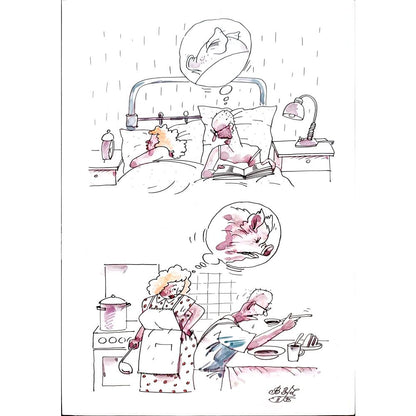 Victor Zujev 29x21cm Orijinal Karikatür BOD01536