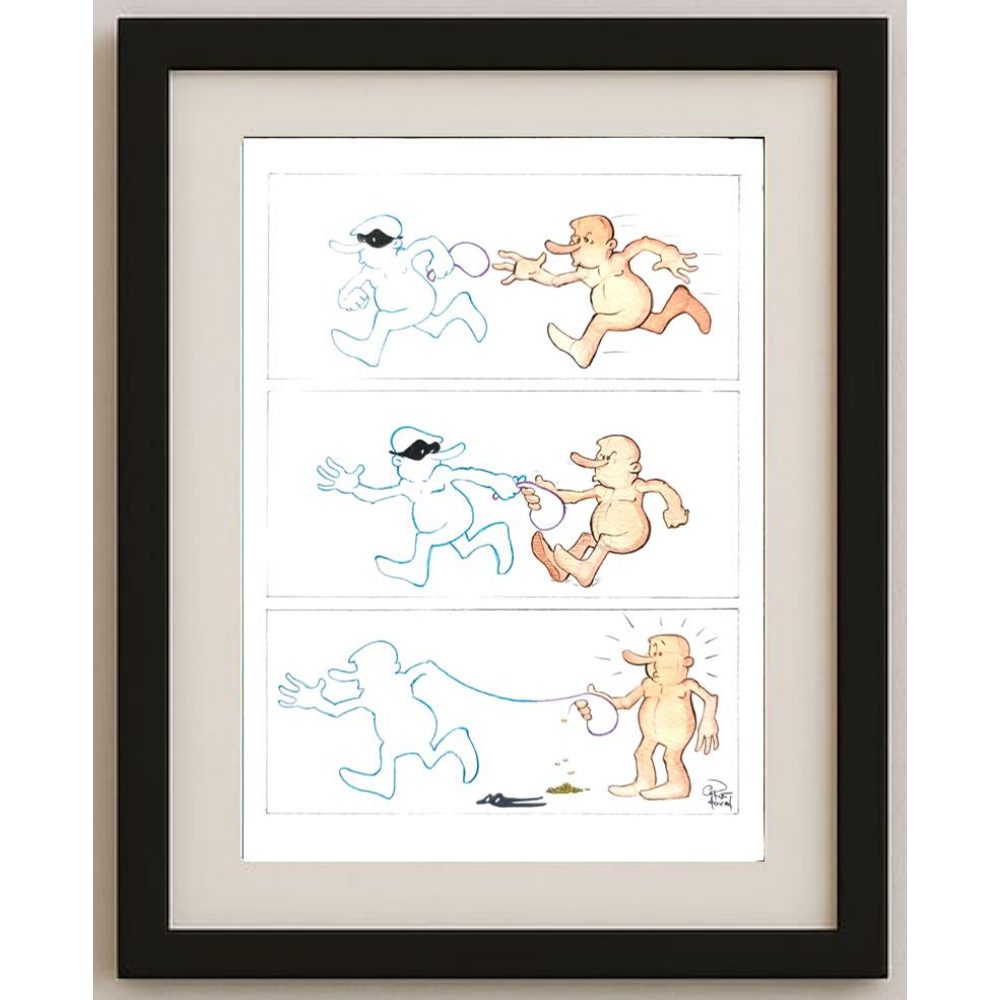 Kust Hovian 29x21cm Orijinal Karikatür BOD01541