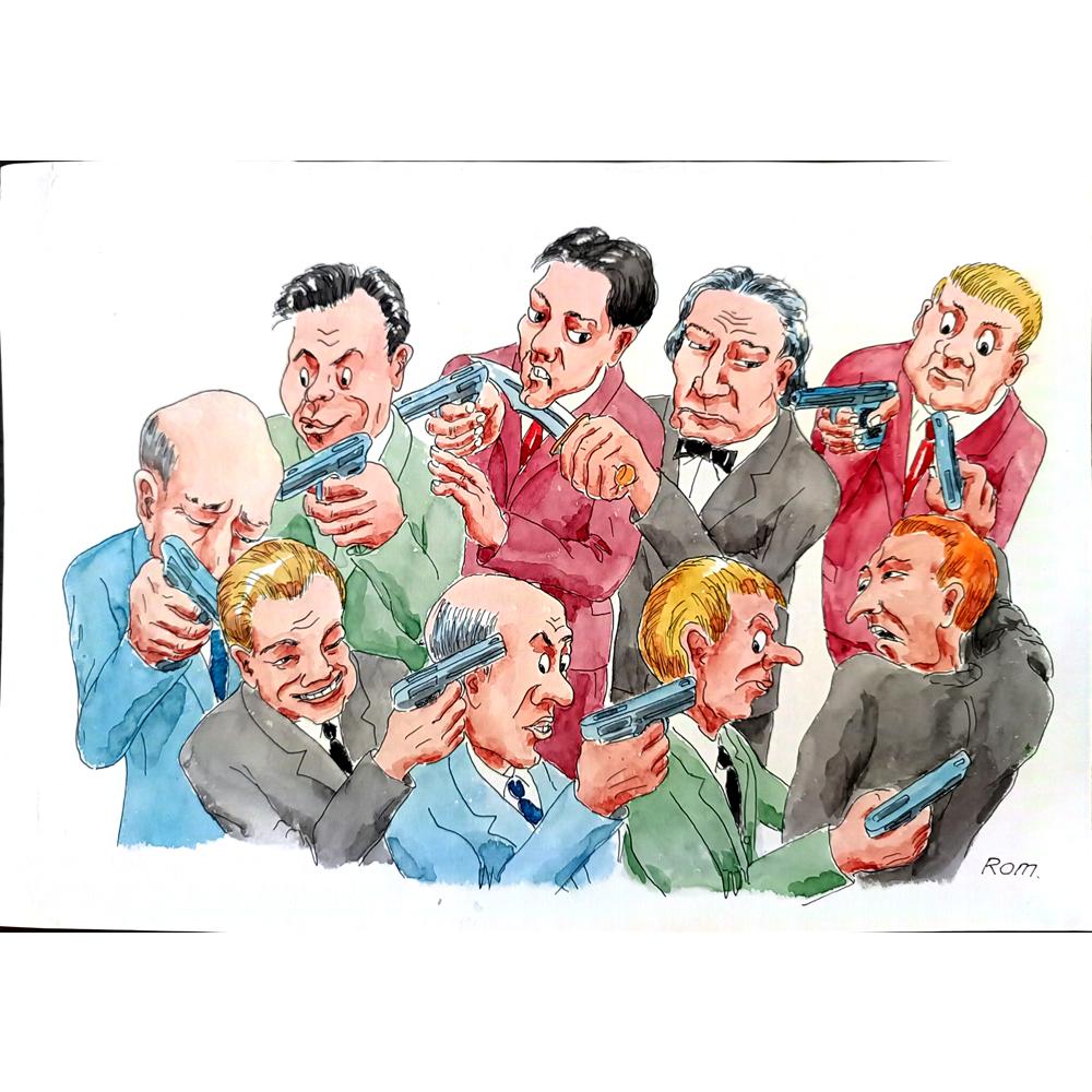 Romanov Vladimir 29x21cm Orijinal Karikatür BOD01543