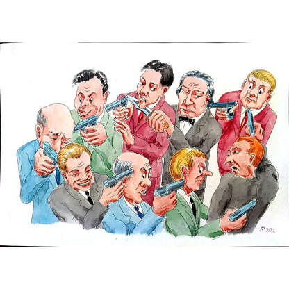 Romanov Vladimir 29x21cm Orijinal Karikatür BOD01543