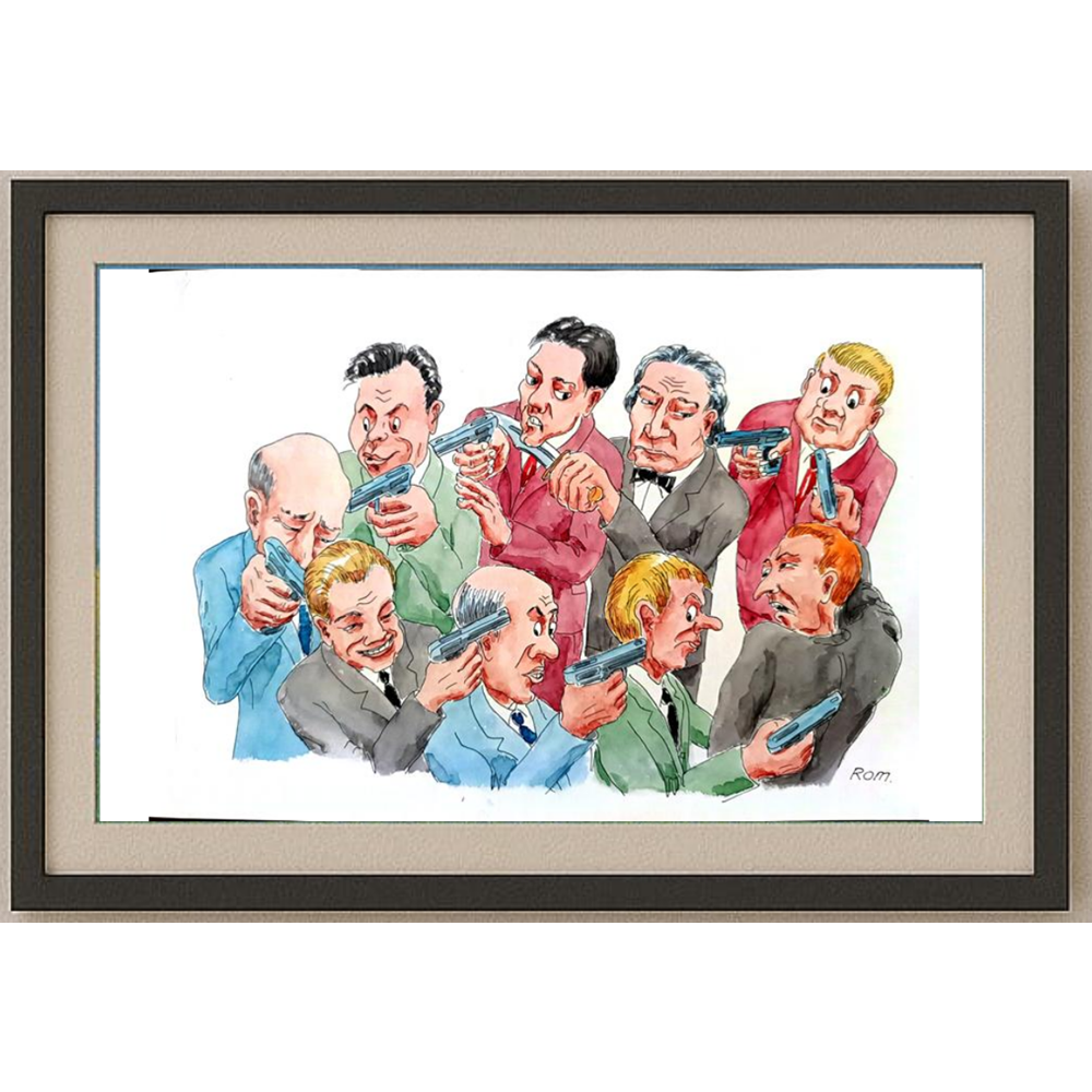 Romanov Vladimir 29x21cm Orijinal Karikatür BOD01543