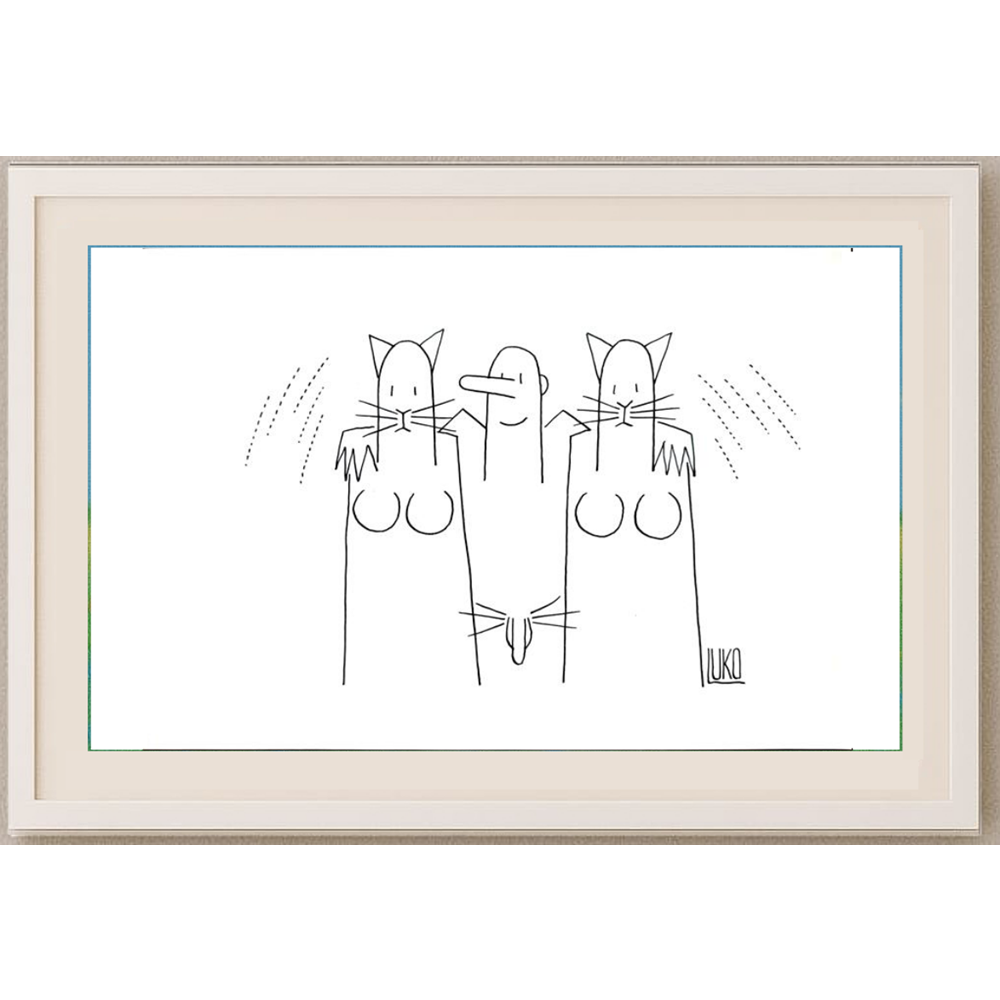Peter Luko 29x21cm Orijinal Karikatür BOD01544