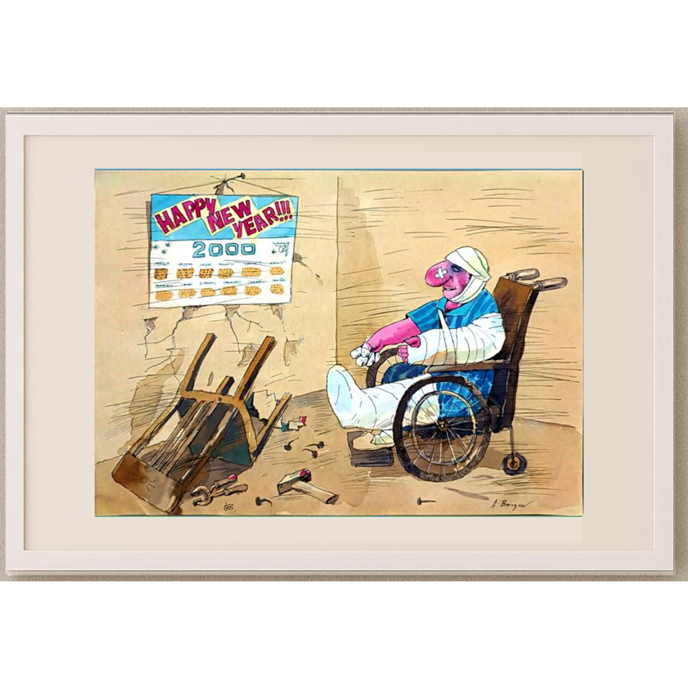Borigen 29x21cm Orijinal Karikatür BOD01546