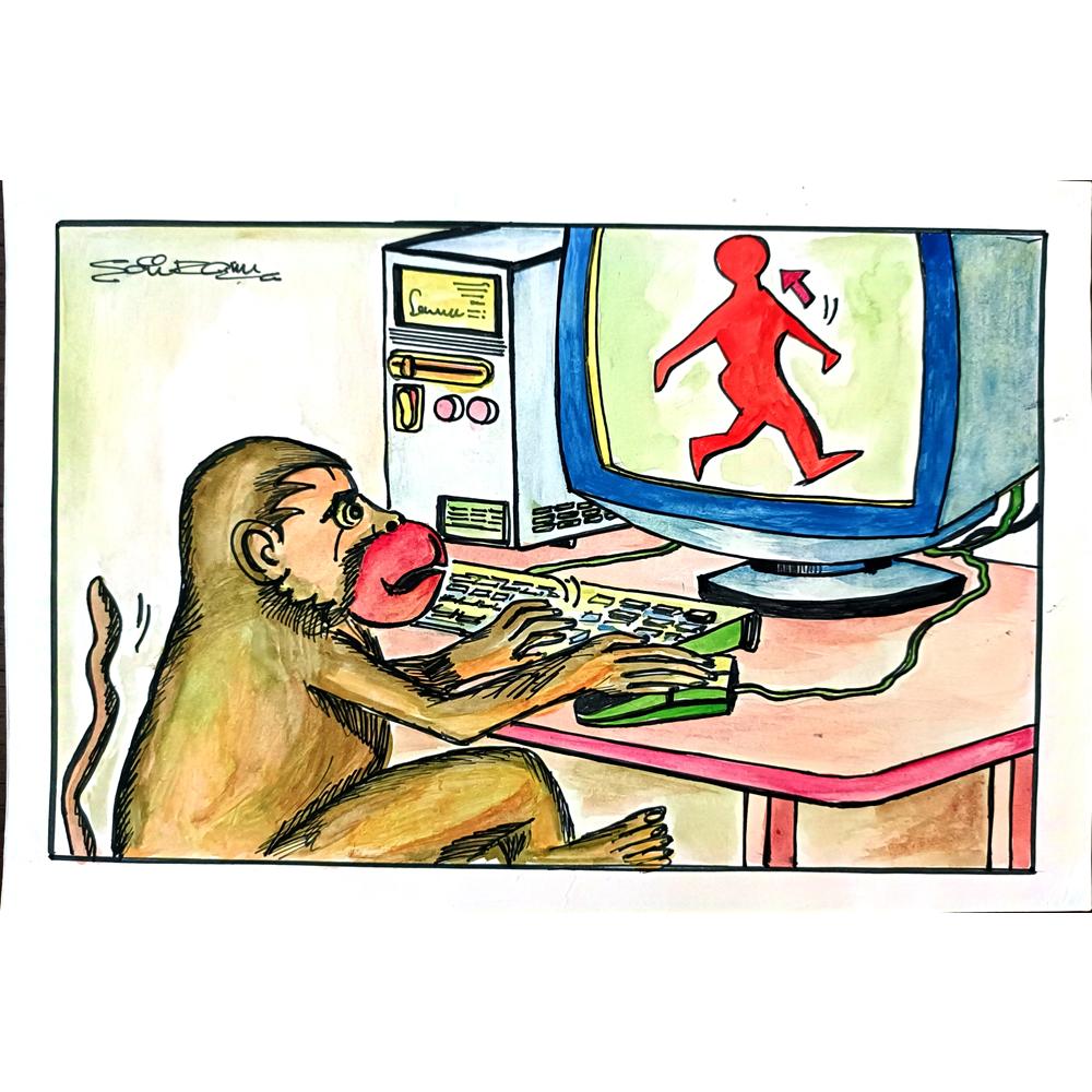 Sairam Akundi 29x21cm Orijinal Karikatür BOD01548