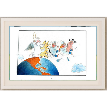 Gao Weixi Jian She 29x21cm Orijinal Karikatür BOD01550