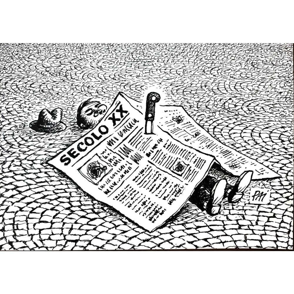 Julian Pena Pai 29x21cm Orijinal Karikatür BOD01555