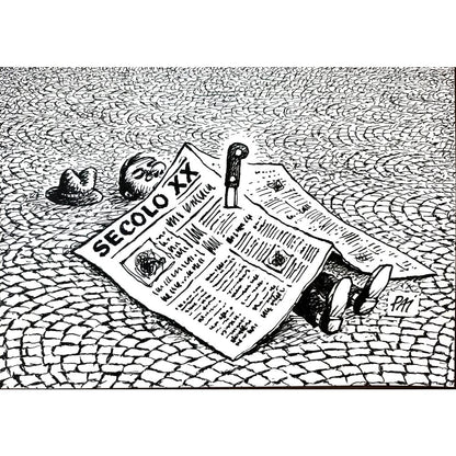 Julian Pena Pai 29x21cm Orijinal Karikatür BOD01555