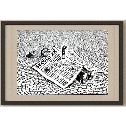 Julian Pena Pai 29x21cm Orijinal Karikatür BOD01555