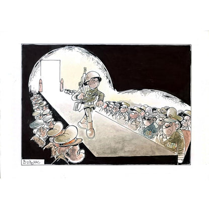 Milan Bukovac 29x21cm Orijinal Karikatür BOD01569