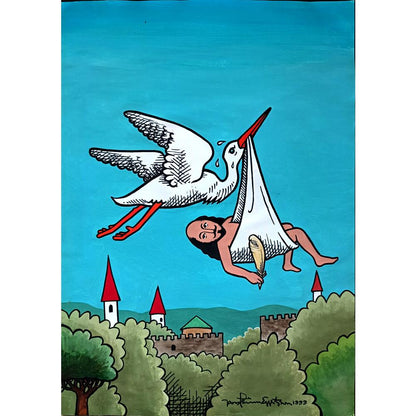 Thorsteinn Eggertsson 43x30cm Orijinal Karikatür BOD01578