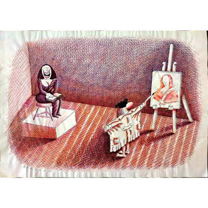 Rooshan Gataullin 43x30cm Orijinal Karikatür BOD01582
