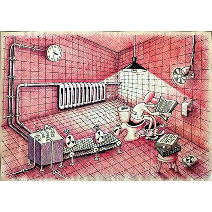 Rooshan Gataullin 43x30cm Orijinal Karikatür BOD01583