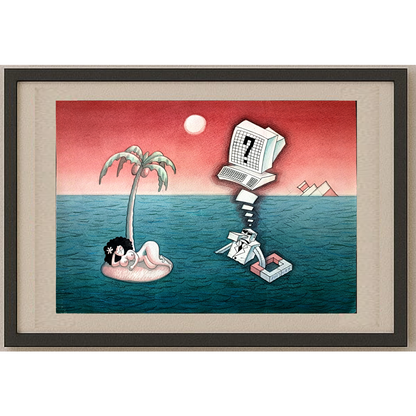 Rooshan Gataullin 43x30cm Orijinal Karikatür BOD01586