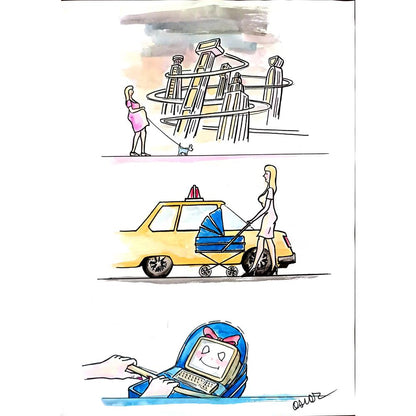 Oscar Agos 43x30cm Orijinal Karikatür BOD01590