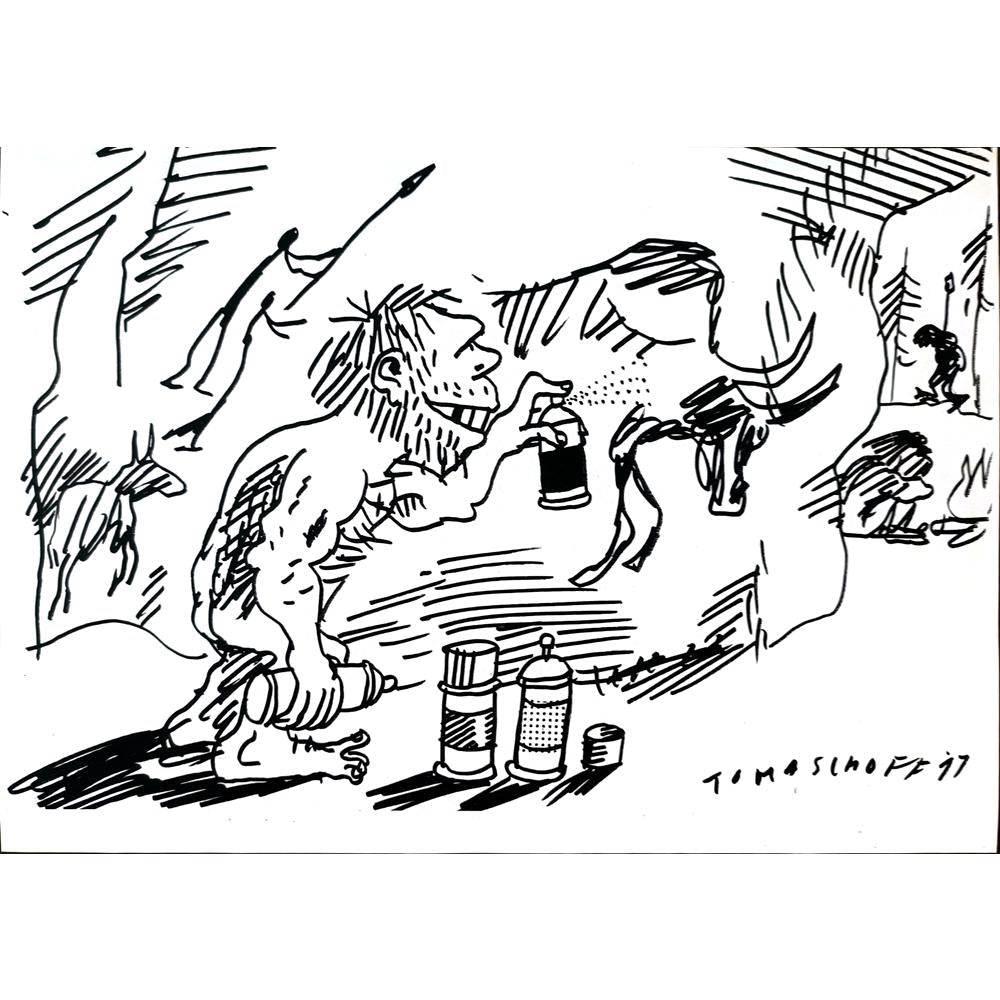 Jan Tomaschoff 29x21cm Orijinal Karikatür BOD01604