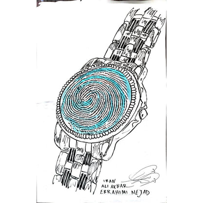 Ali Akbar Ebrahimi Nejad 29x21cm Orijinal Karikatür BOD01646