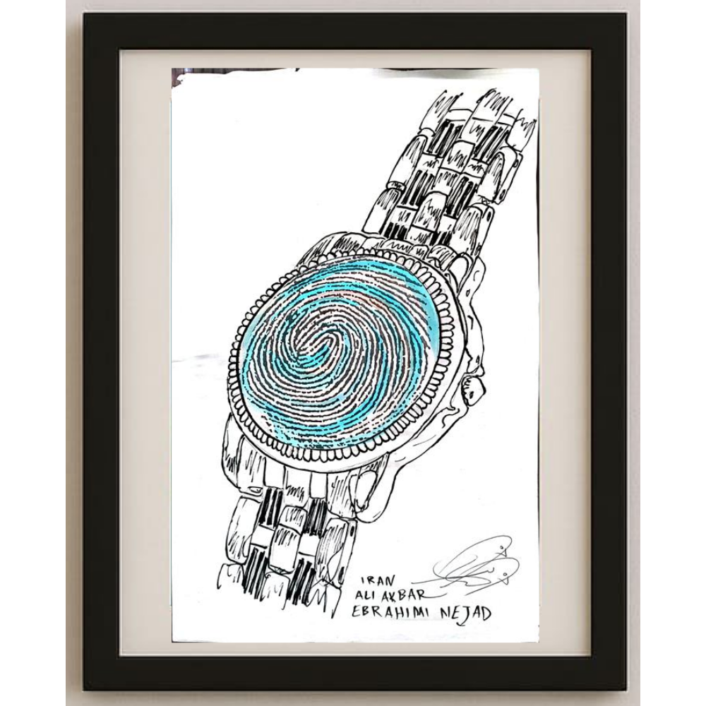 Ali Akbar Ebrahimi Nejad 29x21cm Orijinal Karikatür BOD01646