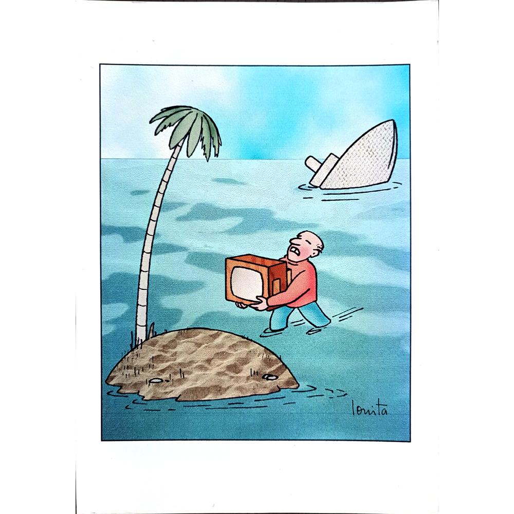 Nicolae Ionita 29x21cm Orijinal Karikatür BOD01650