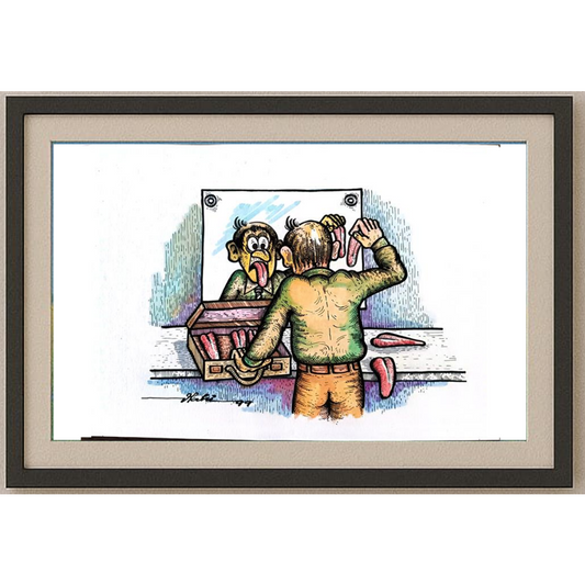 Vladimir Crivoi 29x21cm Orijinal Karikatür BOD01656