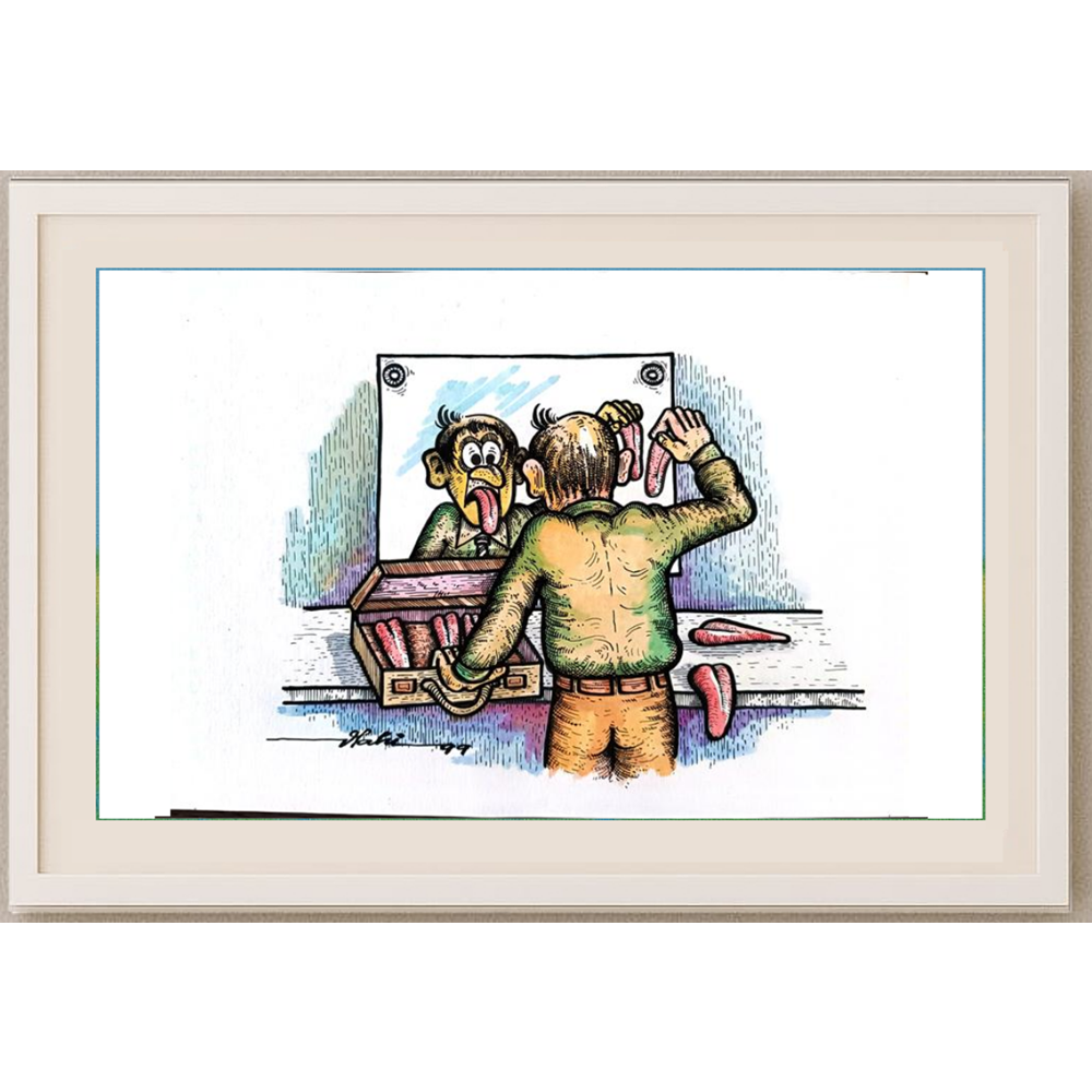 Vladimir Crivoi 29x21cm Orijinal Karikatür BOD01656