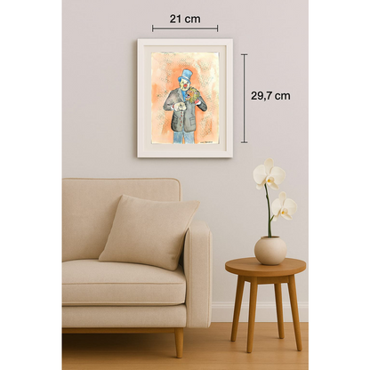 Zlatko Kestevski 29x21cm Orijinal Karikatür BOD01670