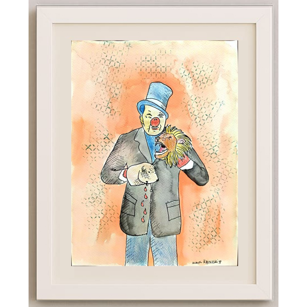 Zlatko Kestevski 29x21cm Orijinal Karikatür BOD01670