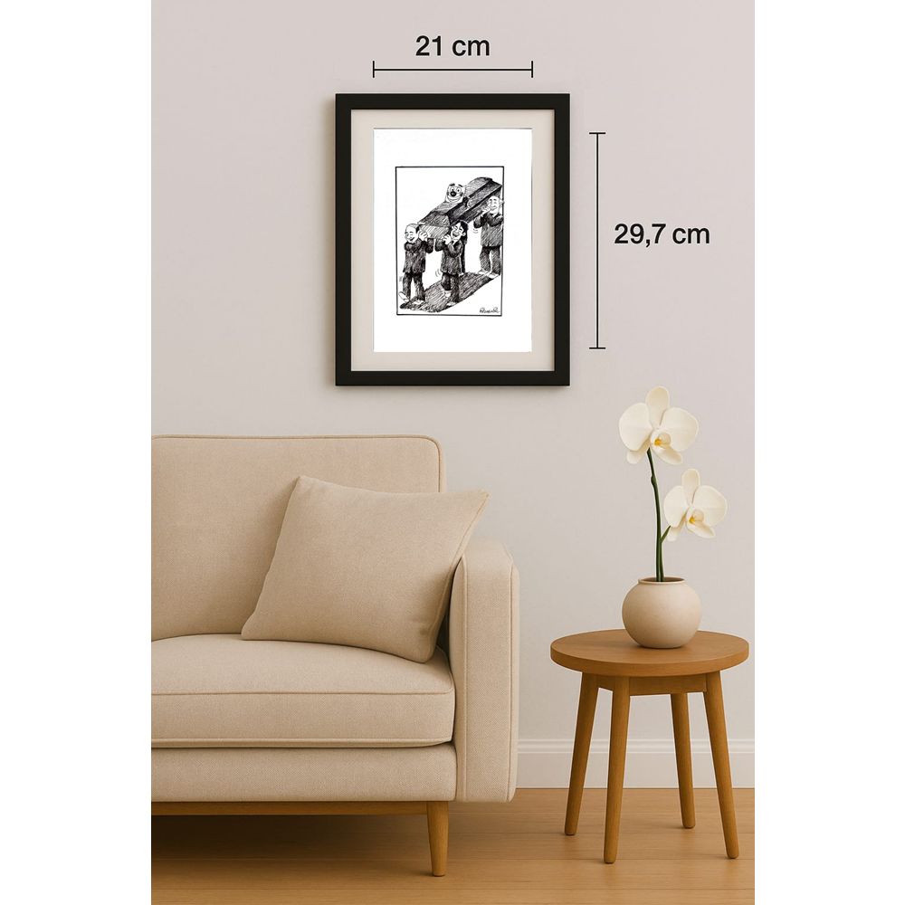 Mohammed Fiezabadi 29x21cm Orijinal Karikatür BOD01672