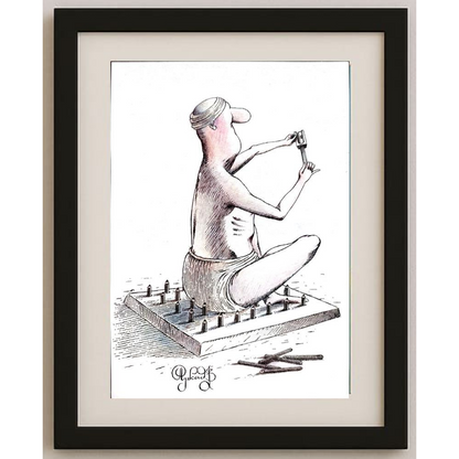 Arkadi Saltykov 29x21cm Orijinal Karikatür BOD01674