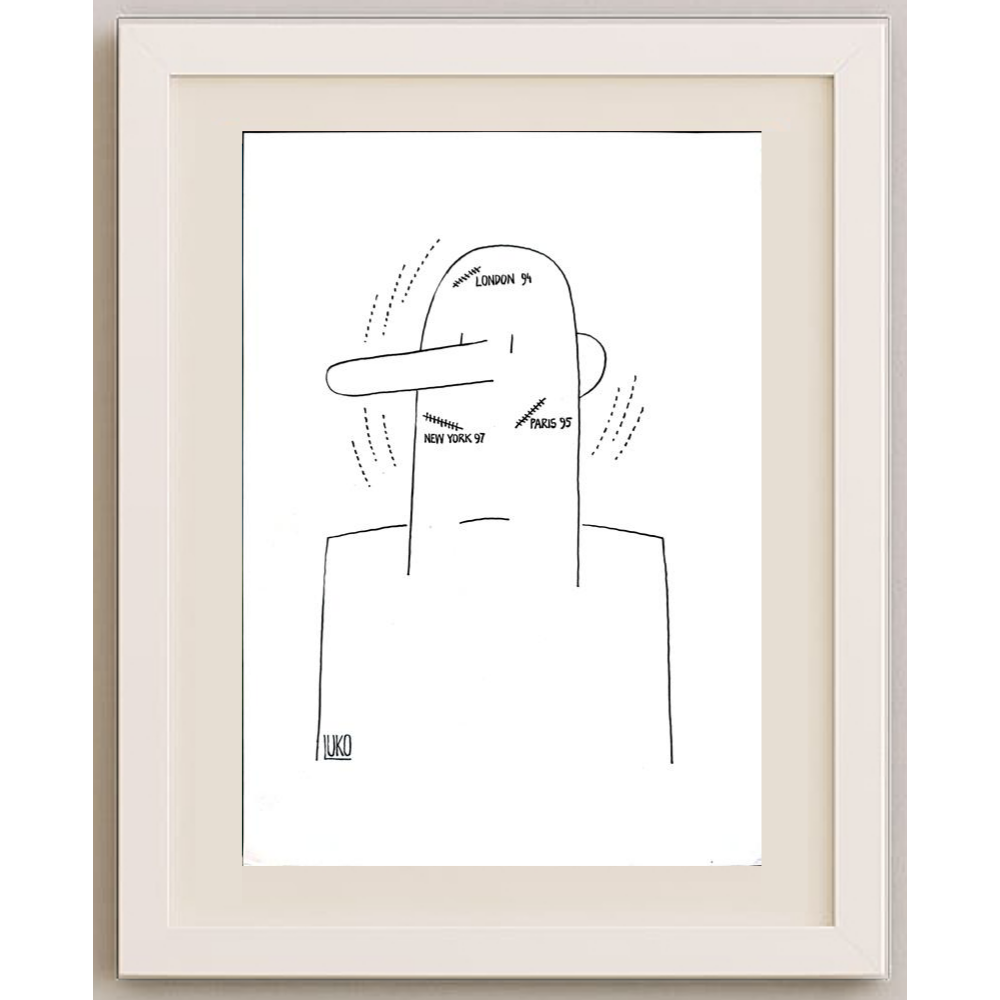 Peter Luko 29x21cm Orijinal Karikatür BOD01681