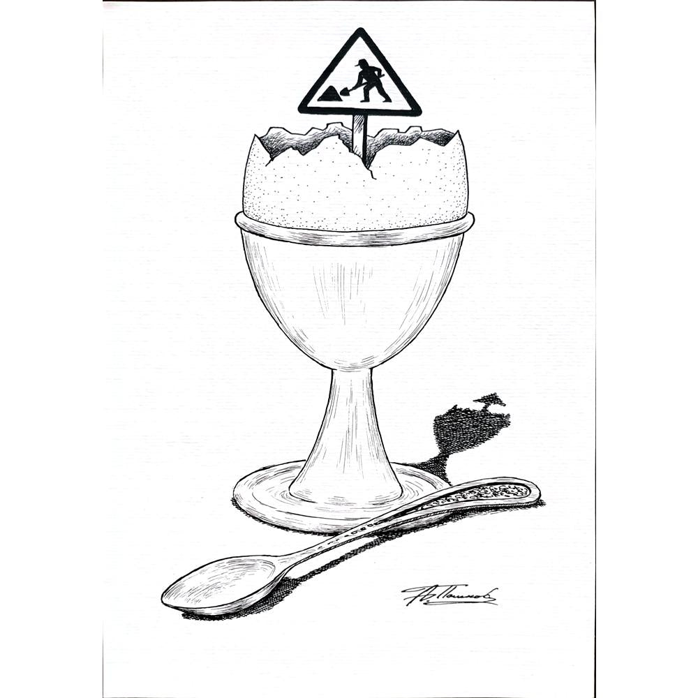 Alexandr Pashikov 29x21cm Orijinal Karikatür BOD01694