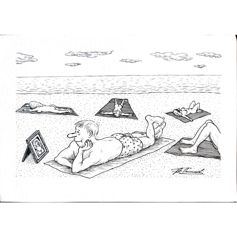 Alexandr Pashikov 29x21cm Orijinal Karikatür BOD01696