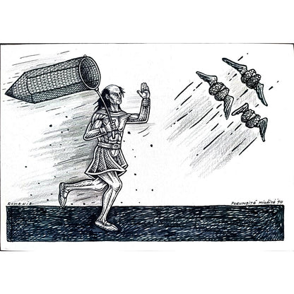 Porumbita Mihaita 29x21cm Orijinal Karikatür BOD01697