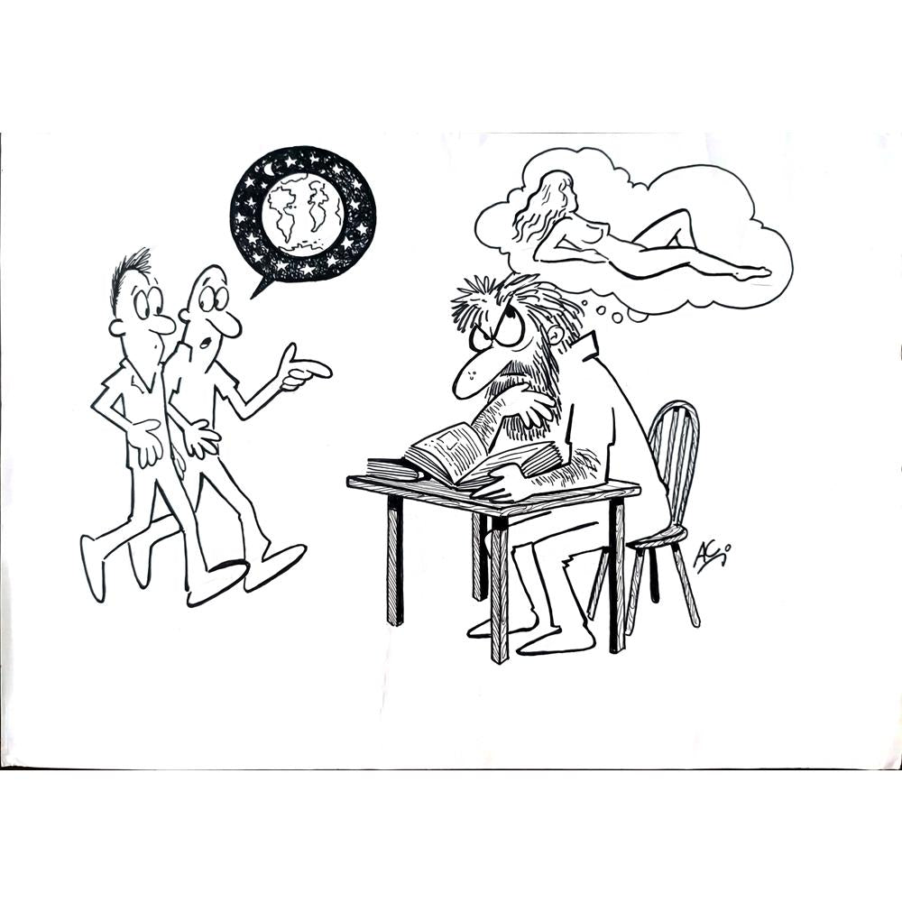 Afonso Carlos Fernandes 29x21cm Orijinal Karikatür BOD01701