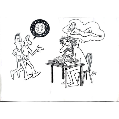 Afonso Carlos Fernandes 29x21cm Orijinal Karikatür BOD01701