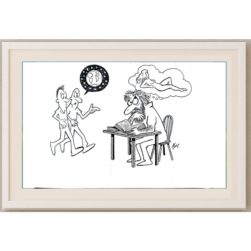 Afonso Carlos Fernandes 29x21cm Orijinal Karikatür BOD01701