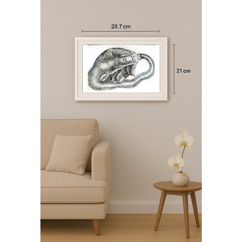 Ali Divandari 29x21cm Orijinal Karikatür BOD01706